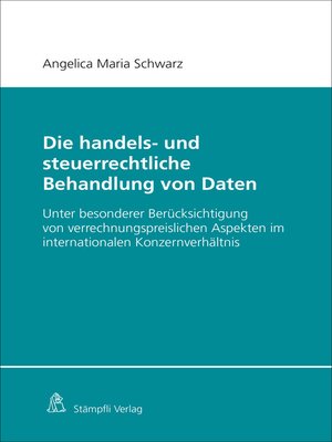 cover image of Die handels- und steuerrechtliche Behandlung von Daten